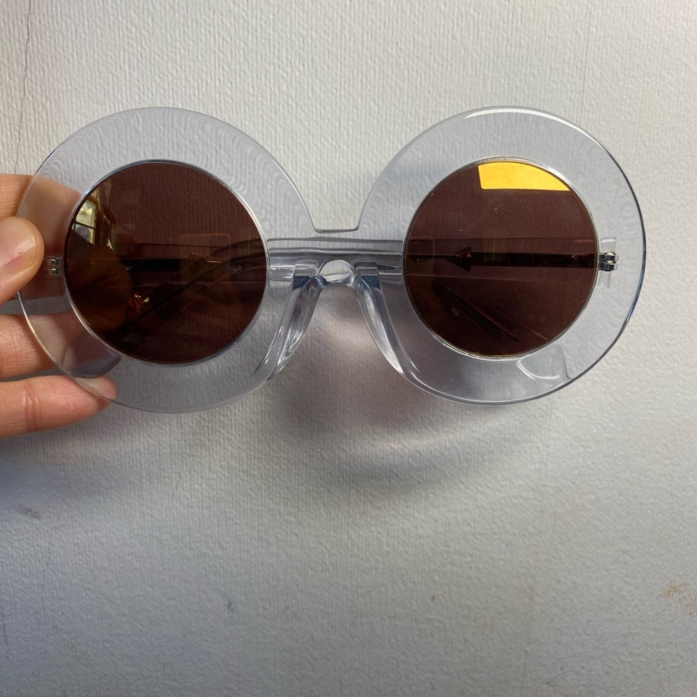 Karen Walker Clear and Brown Round Sunglasses